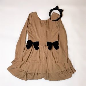 Japanese Brown Romper Dress - Size S/M